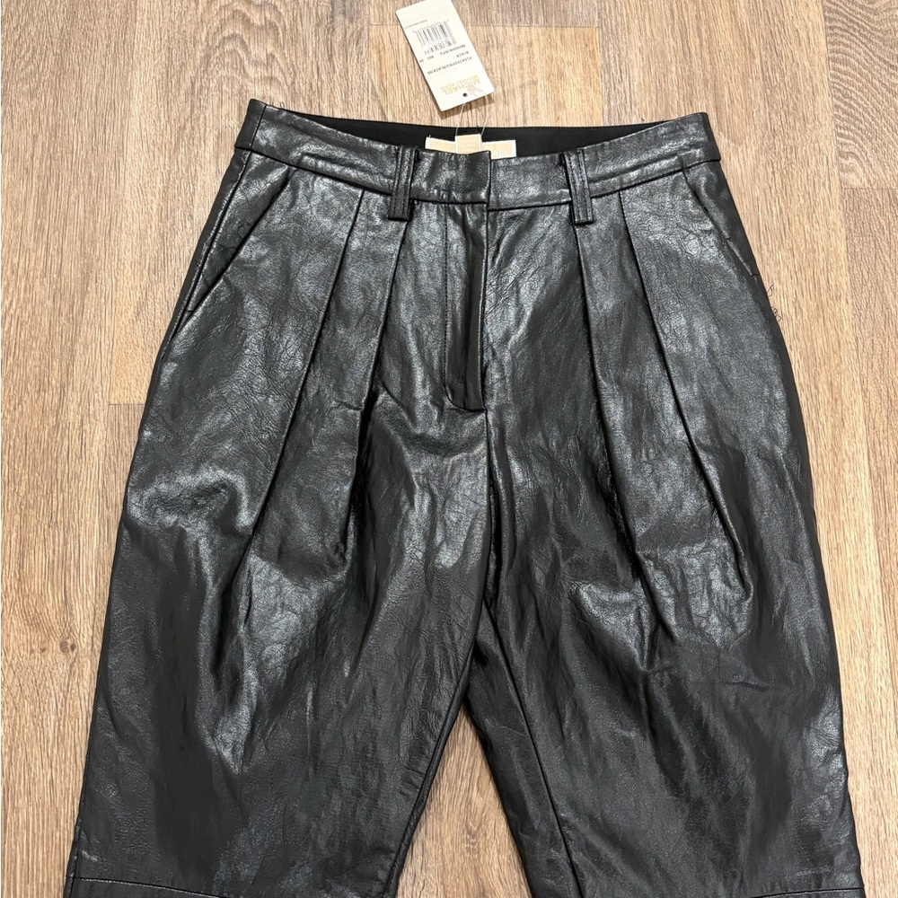 Michael Kors Black Leather Trousers